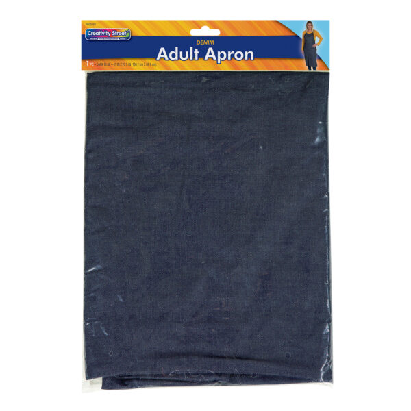 Adult Apron, Dark Blue Denim, 41" x 27-1-2", Pack of 2