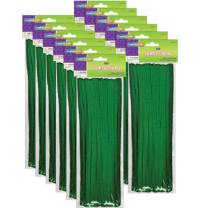 Jumbo Stems, Dark Green, 12" x 6 mm, 100 Per Pack, 12 Packs