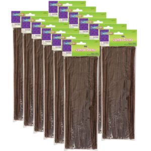 Jumbo Stems, Brown, 12" x 6 mm, 100 Per Pack, 12 Packs