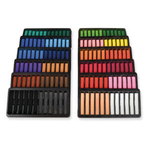 Square Artist Pastels, 24 Assorted Colors, 6 Each, 2-3-8" x 3-8" x 3-8", 144 Pieces