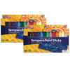 Glide-On Tempera Paint Sticks, 12 Assorted Primary Colors, 5 grams, 12 Per Pack, 2 Packs