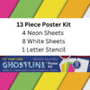 Poster Board Kit, 5 Assorted Colors, 14" x 22", 13 Pieces Per Kit, 3 Kits