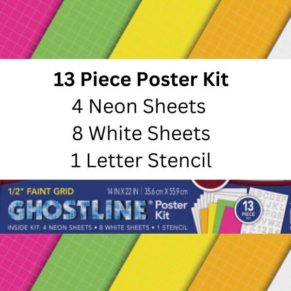 Poster Board Kit, 5 Assorted Colors, 14" x 22", 13 Pieces Per Kit, 3 Kits