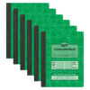 Dual Ruled Composition Book, Green, 1-4 in grid and 3-8 in (wide) 9-3-4" x 7-1-2", 100 Sheets, Pack of 6