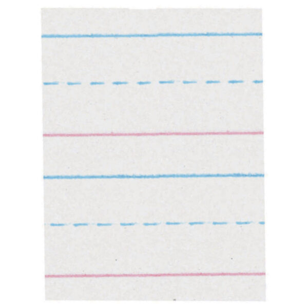 Sulphite Handwriting Paper, Dotted Midline, Grade 1, 5-8" x 5-16" x 5-16" Ruled Long, 10-1-2" x 8", 500 Sheets Per Pack, 2 Packs