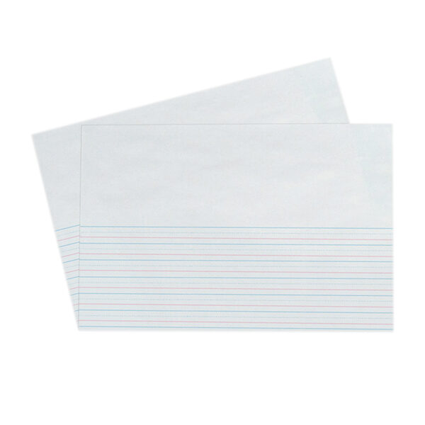 Picture Story Paper, Grade 1, 5-8" x 5-16" x 5-16" Ruled Long, 18" x 12", 250 Sheets Per Pack, 2 Packs