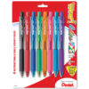 WOW! Retractable Ball Point Pens, Assorted, 8 Per Pack, 6 Packs