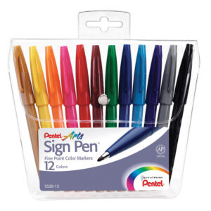 Sign Pen, Fine Point Color Markers, Assorted, Pack of 12