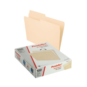 File Folders, Letter Size, Manila, 1-2 Cut, Box of 100