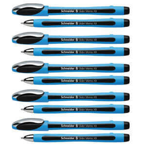 Slider Memo Ballpoint Pen, Viscoglide Ink, 1.4 mm, Black, Pack of 10