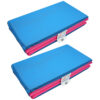 Toddler KinderMat w-Pillow Section, 3-4" thick, Blue-Pink, Pack of 2