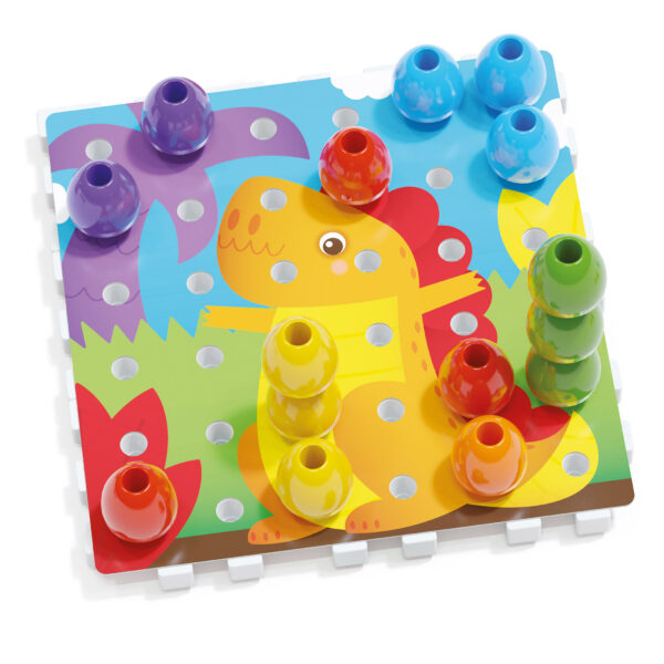 Jumbo Peggy Medium - Stacking Peg Toy with Illustrated Cards and 9 Linking Boards and 36 Pegs