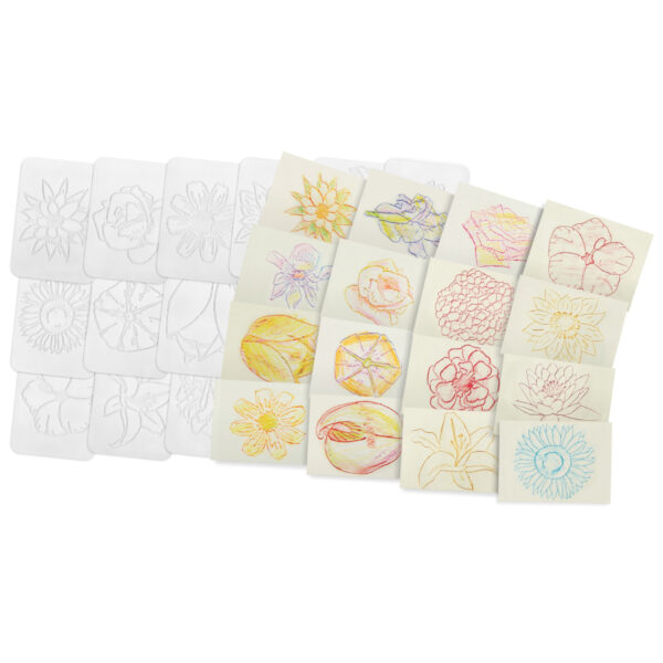 Flowers Rubbing Plates, 16 Per Pack, 2 Packs