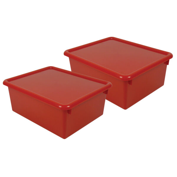 Stowaway 5" Letter Box with Lid, Red, Pack of 2