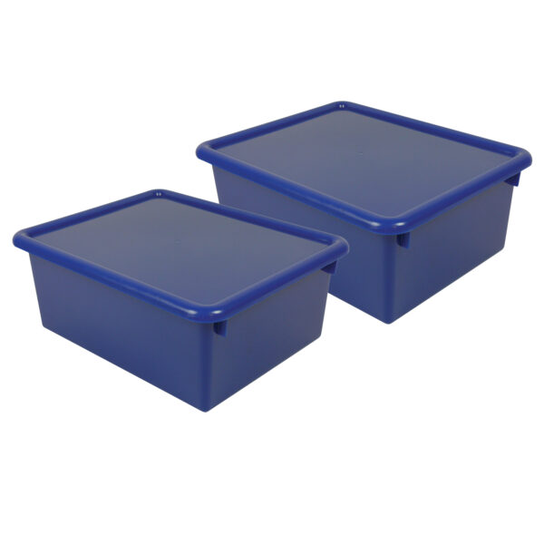 Stowaway 5" Letter Box with Lid, Blue, Pack of 2