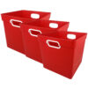 Cube Bin, Red, Pack of 3