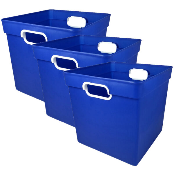 Cube Bin, Blue, Pack of 3