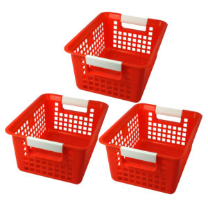 Tattle Book Basket, Red, Pack of 3