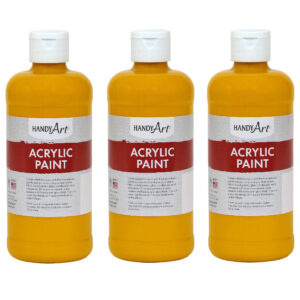 Acrylic Paint 16 oz, Deep Yellow, Pack of 3