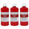 Acrylic Paint 16 oz, Brite Red, Pack of 3