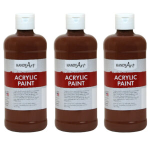 Acrylic Paint 16 oz, Burnt Sienna, Pack of 3