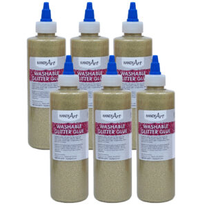 Washable Glitter Glue, 8 oz., Gold, Pack of 6