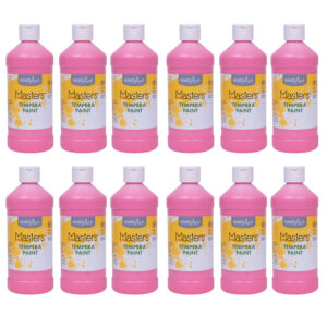 Little Masters Tempera Paint, Pink, 16 oz., Pack of 12