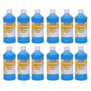 Little Masters Tempera Paint, Light Blue, 16 oz., Pack of 12