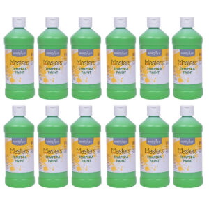 Little Masters Tempera Paint, Light Green, 16 oz., Pack of 12