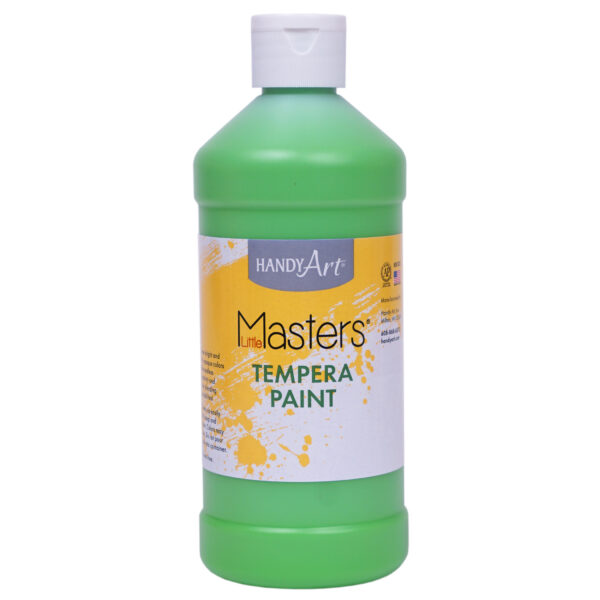 Little Masters Tempera Paint, Light Green, 16 oz., Pack of 12