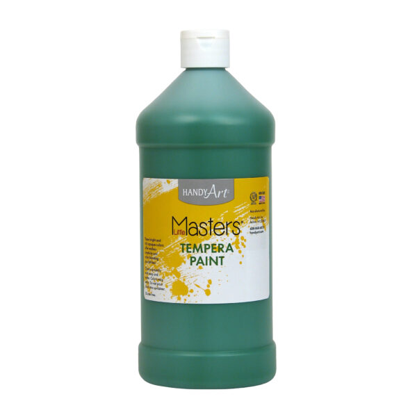 Little Masters Tempera Paint, Green, 32 oz., Pack of 6