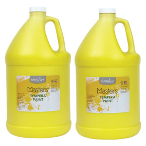 Little Masters Tempera Paint, Yellow, Gallon, Pack of 2