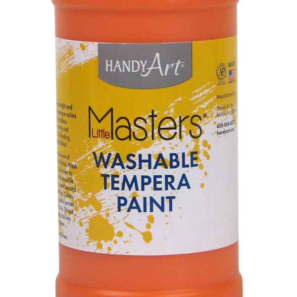 Little Masters Washable Tempera Paint, Orange, 16 oz., Pack of 6