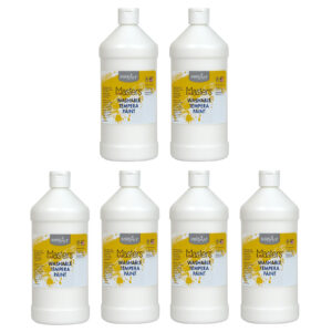 Little Masters Washable Tempera Paint, White, 32 oz., Pack of 6