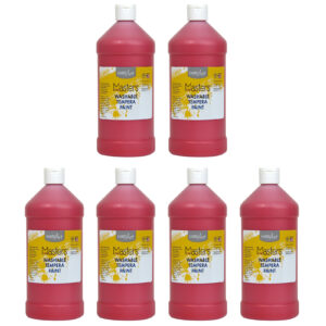 Little Masters Washable Tempera Paint, Red, 32 oz., Pack of 6