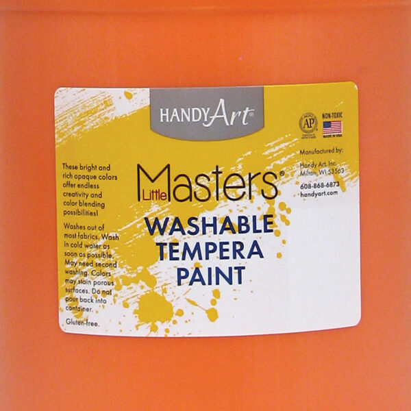 Little Masters Washable Tempera Paint, Orange, Gallon