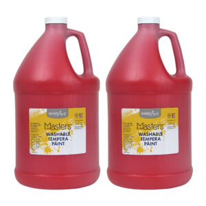 Little Masters Washable Tempera Paint, Red, Gallon, Pack of 2