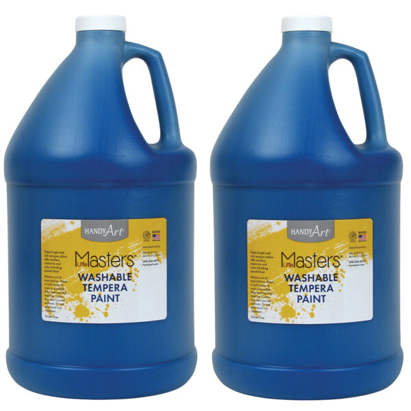 Little Masters Washable Tempera Paint, Blue, Gallon, Pack of 2