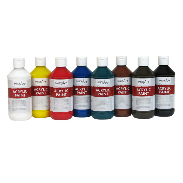 Acrylic Paint, 8 oz., Primary 8-Color Set