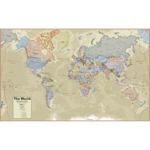 Boardroom Series World Laminated Wall Map