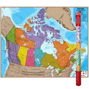 Laminated Map, Canada, 47" x 38"