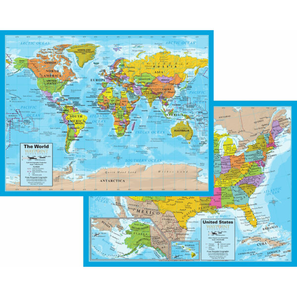 World-USA Laminated Notebook Maps, 12 Count