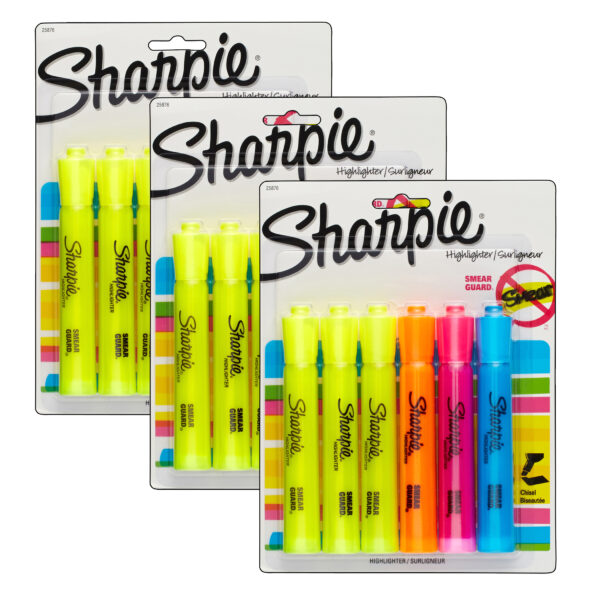 Tank Highlighter, Assorted Colors, 6 Per Pack, 3 Packs