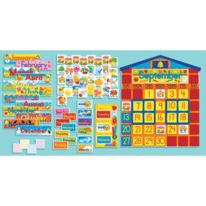 All-In-One Schoolhouse Calendar Bulletin Board Set