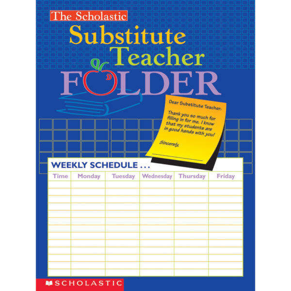 Substitute Teacher Folder, Pack of 10