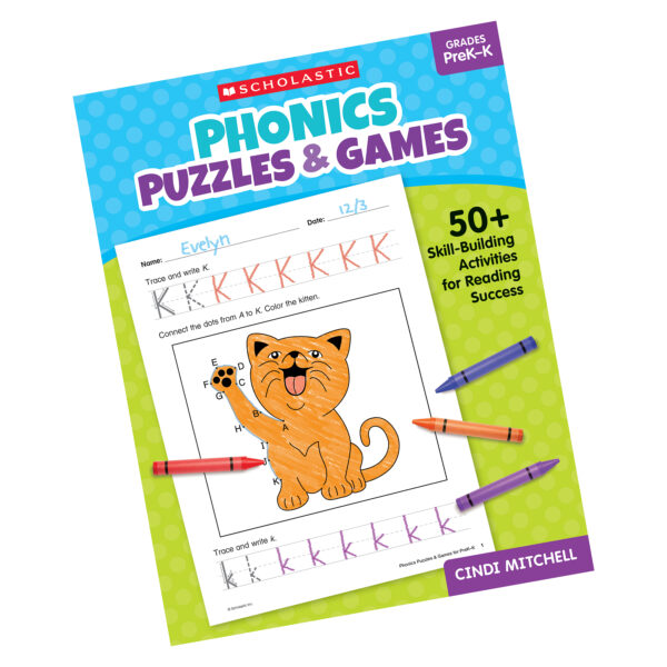 Phonics Puzzles & Games Activity Book for PreK-K