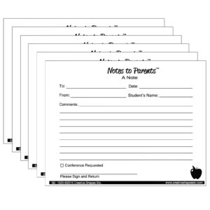 Notes to Parents, Blank Note, 50 Per Pack, 6 Packs