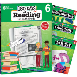 180 Days Reading, Spelling, Language, & Math Grade 6: 4-Book Set