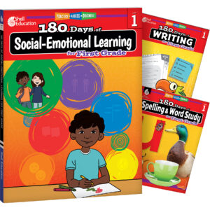 180 Days Social-Emotional Learning, Writing, & Spelling Grade 1: 3-Book Set