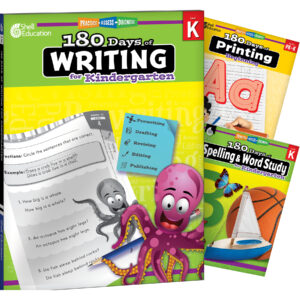 180 Days Writing, Spelling, & Printing Grade K: 3-Book Set